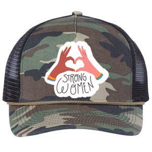 Strong Women Heart Retro Rope Trucker Hat Cap