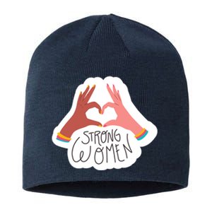 Strong Women Heart Sustainable Beanie