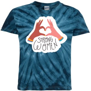 Strong Women Heart Kids Tie-Dye T-Shirt