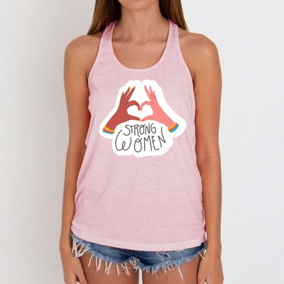 Strong Women Heart Women's Knotted Racerback Tank