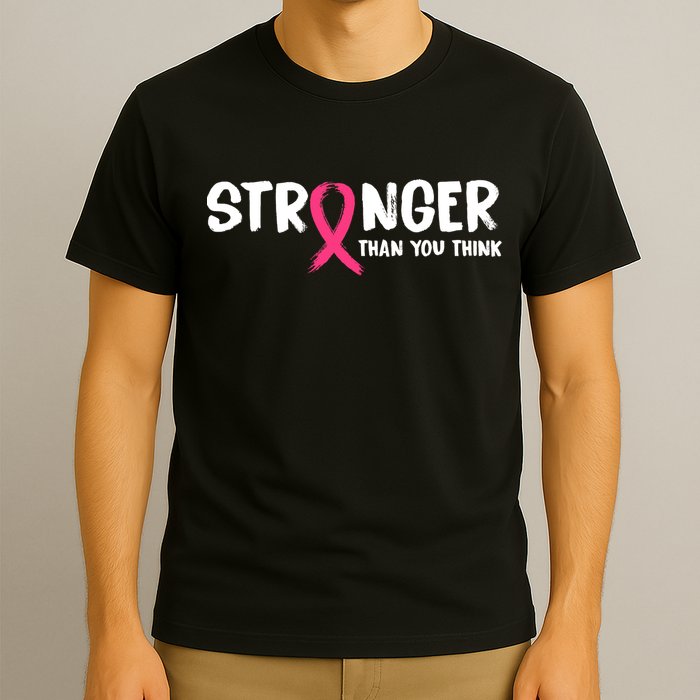Stronger Than You Think Breast Cancer Ribbon  T-Shirt