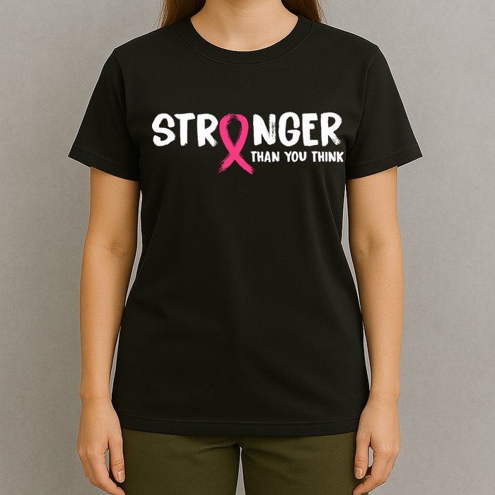 Stronger Than You Think Breast Cancer Ribbon  T-Shirt