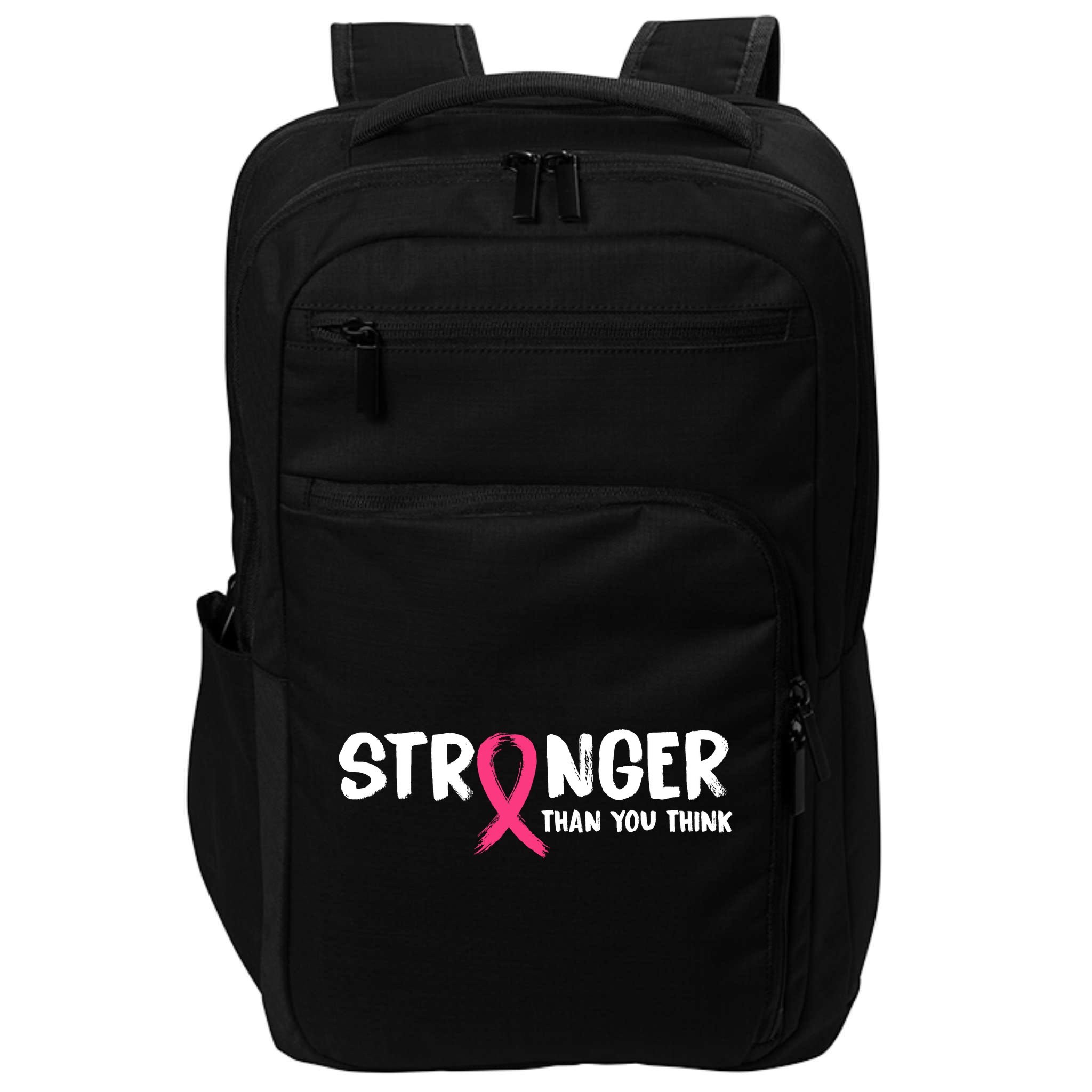 Stronger Than You Think Breast Cancer Ribbon  Impact Tech Backpack