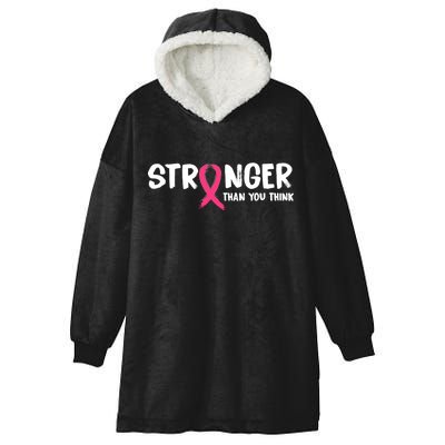 Stronger Than You Think Breast Cancer Ribbon  Hooded Wearable Blanket