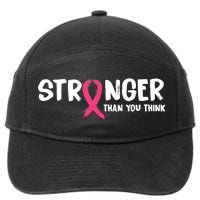 Stronger Than You Think Breast Cancer Ribbon  7-Panel Snapback Hat