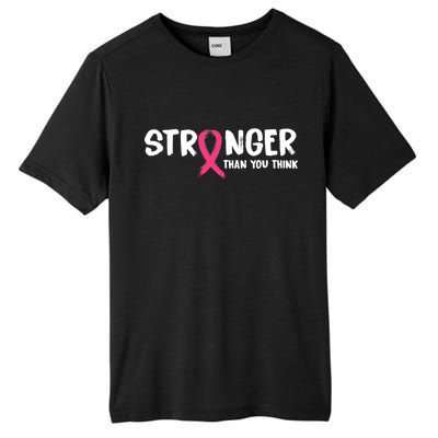 Stronger Than You Think Breast Cancer Ribbon  Tall Fusion ChromaSoft Performance T-Shirt