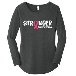 Stronger Than You Think Breast Cancer Ribbon  Women's Perfect Tri Tunic Long Sleeve Shirt