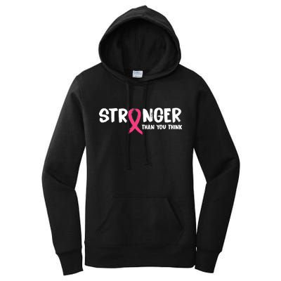 Stronger Than You Think Breast Cancer Ribbon  Women's Pullover Hoodie