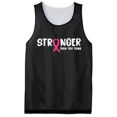 Stronger Than You Think Breast Cancer Ribbon  Mesh Reversible Basketball Jersey Tank