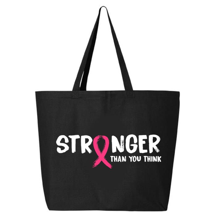 Stronger Than You Think Breast Cancer Ribbon  25L Jumbo Tote