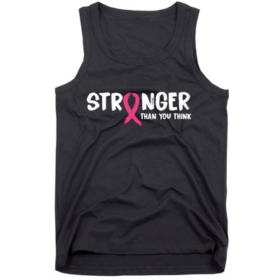 Stronger Than You Think Breast Cancer Ribbon  Tank Top