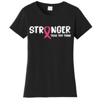 Stronger Than You Think Breast Cancer Ribbon  Women's T-Shirt