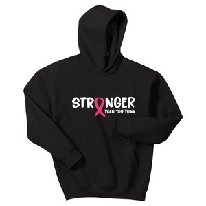 Stronger Than You Think Breast Cancer Ribbon  Kids Hoodie