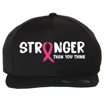 Stronger Than You Think Breast Cancer Ribbon  Wool Snapback Cap