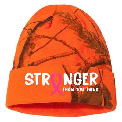 Stronger Than You Think Breast Cancer Ribbon  Kati Licensed 12" Camo Beanie