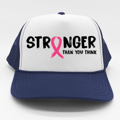 Stronger Than You Think Breast Cancer Ribbon  Trucker Hat