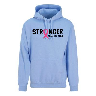 Stronger Than You Think Breast Cancer Ribbon  Unisex Surf Hoodie