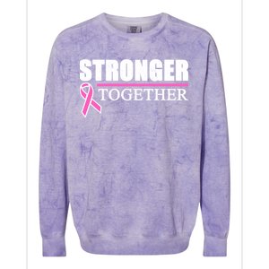 Stronger Together Breast Cancer Awareness Colorblast Crewneck Sweatshirt