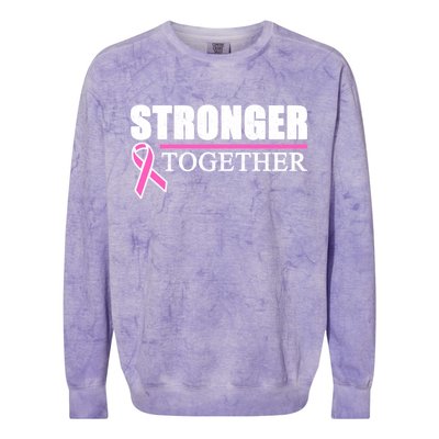 Stronger Together Breast Cancer Awareness Colorblast Crewneck Sweatshirt