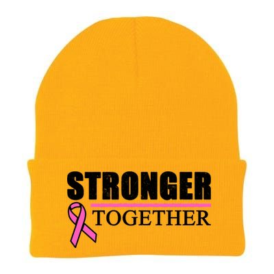 Stronger Together Breast Cancer Awareness Knit Cap Winter Beanie