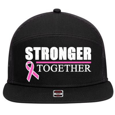 Stronger Together Breast Cancer Awareness 7 Panel Mesh Trucker Snapback Hat