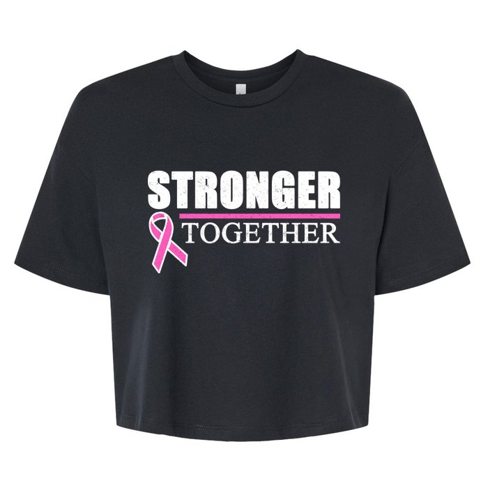 Stronger Together Breast Cancer Awareness Bella+Canvas Jersey Crop Tee