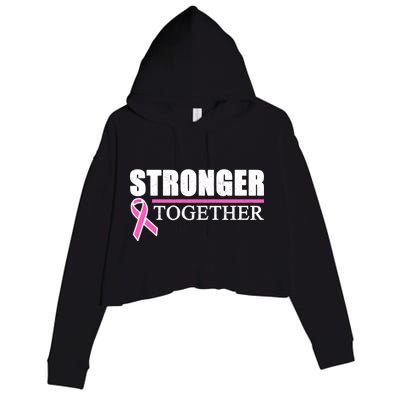 Stronger Together Breast Cancer Awareness Crop Fleece Hoodie