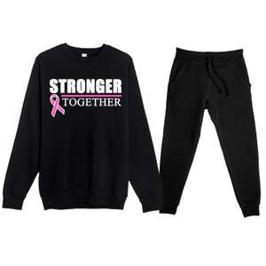 Stronger Together Breast Cancer Awareness Premium Crewneck Sweatsuit Set