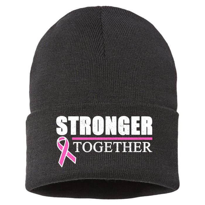 Stronger Together Breast Cancer Awareness Sustainable Knit Beanie