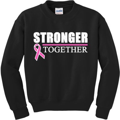 Stronger Together Breast Cancer Awareness Kids Sweatshirt