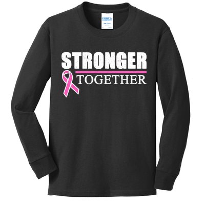 Stronger Together Breast Cancer Awareness Kids Long Sleeve Shirt