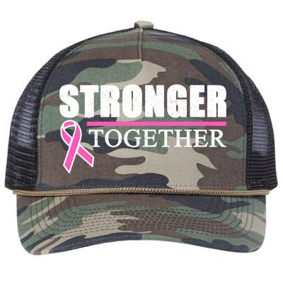 Stronger Together Breast Cancer Awareness Retro Rope Trucker Hat Cap