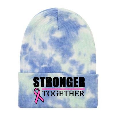 Stronger Together Breast Cancer Awareness Tie Dye 12in Knit Beanie