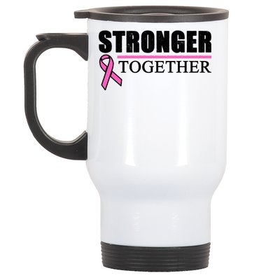 Stronger Together Breast Cancer Awareness Stainless Steel Travel Mug