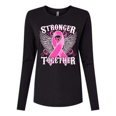 Stronger Together Support Breast Cancer Awareness  Womens Cotton Relaxed Long Sleeve T-Shirt