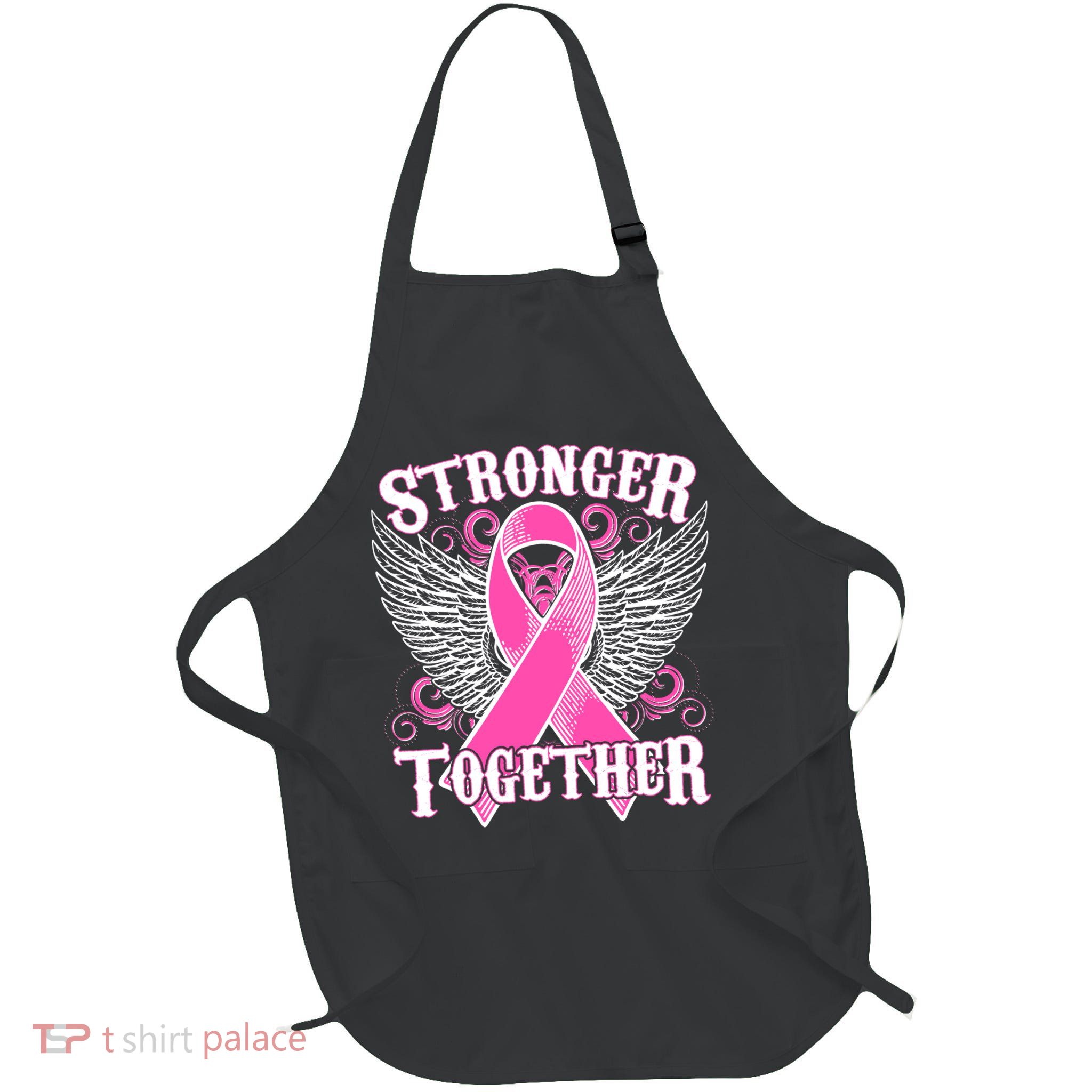 Stronger Together Support Breast Cancer Awareness  Full-Length Apron With Pockets