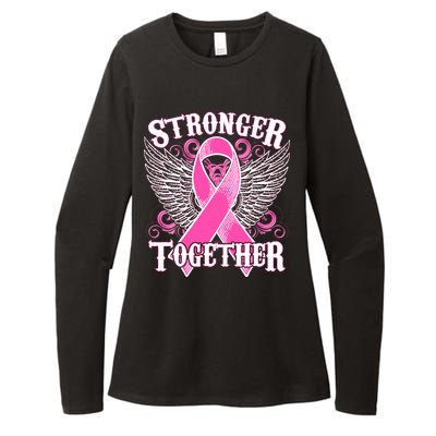 Stronger Together Support Breast Cancer Awareness  Womens CVC Long Sleeve Shirt