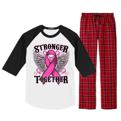 Stronger Together Support Breast Cancer Awareness  Raglan Sleeve Pajama Set