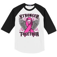 Stronger Together Support Breast Cancer Awareness  Baseball Sleeve Shirt