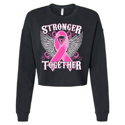 Stronger Together Support Breast Cancer Awareness  Cropped Pullover Crew