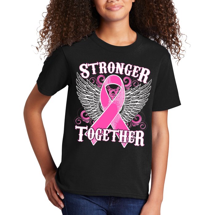 Stronger Together Support Breast Cancer Awareness  Kids T-Shirt