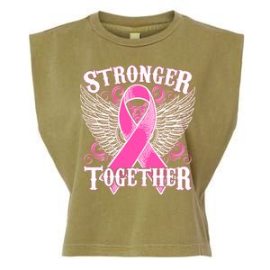 Stronger Together Support Breast Cancer Awareness  Garment-Dyed Women's Muscle Tee