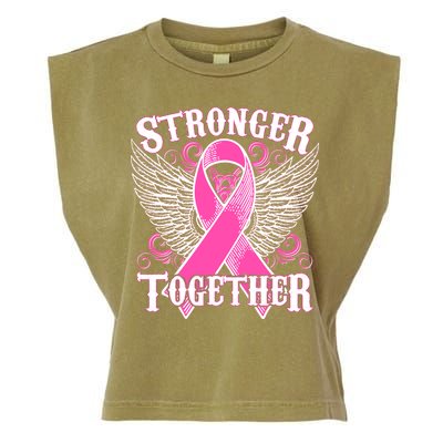 Stronger Together Support Breast Cancer Awareness  Garment-Dyed Women's Muscle Tee