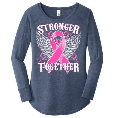 Stronger Together Support Breast Cancer Awareness  Women's Perfect Tri Tunic Long Sleeve Shirt