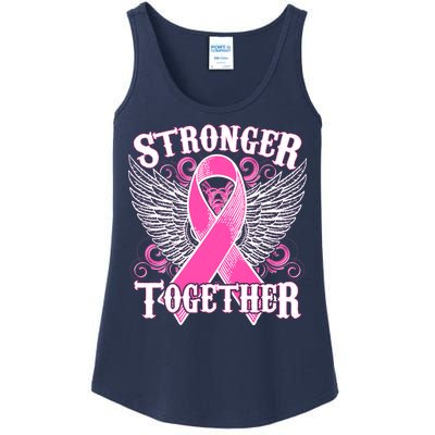 Stronger Together Support Breast Cancer Awareness  Ladies Essential Tank