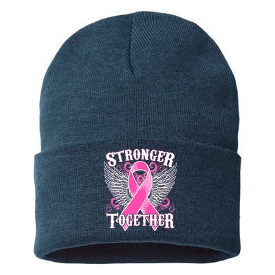 Stronger Together Support Breast Cancer Awareness  Sustainable Knit Beanie