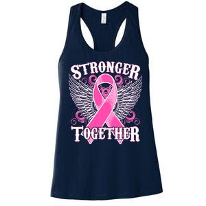 Stronger Together Support Breast Cancer Awareness  Women's Racerback Tank