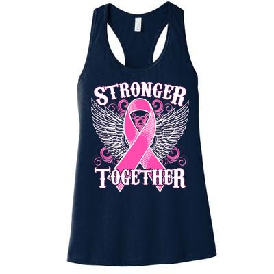 Stronger Together Support Breast Cancer Awareness  Women's Racerback Tank