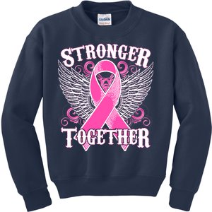 Stronger Together Support Breast Cancer Awareness  Kids Sweatshirt