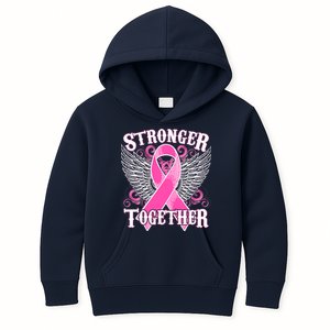 Stronger Together Support Breast Cancer Awareness  Kids Hoodie